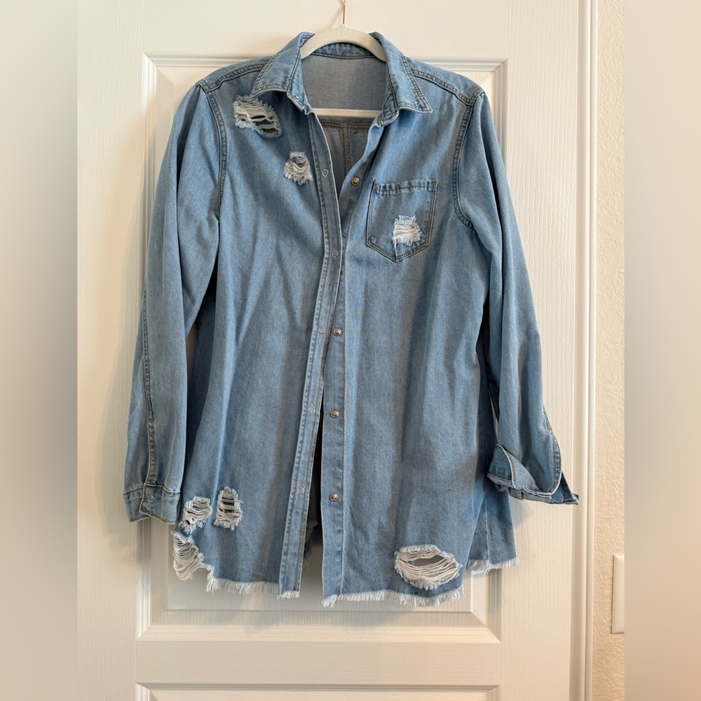 Distressed Denim Jacket/Shirt